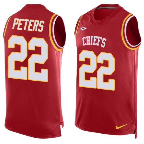 Nike Chiefs #22 Marcus Peters Red Team Color Men's Stitched NFL Limited Tank Top Jersey